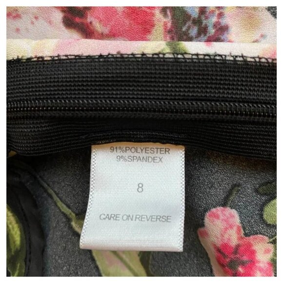 New York & Company Stretch Floral Flare Zip Up Skirt - Size 8 - Picture 7 of 10
